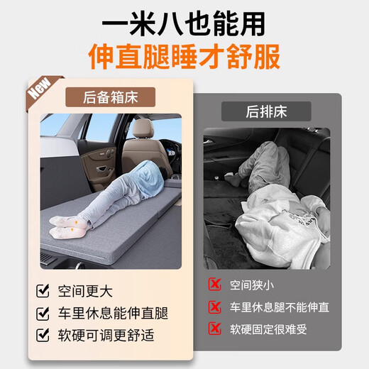 山头林村车载单人床汽车用suv专用折叠床垫车上睡觉神器后备箱找平垫睡垫d 藏青 5cm厚[60CM*180CM]