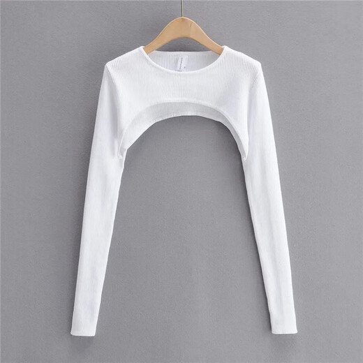 Rock color ultra short top tight hot girl sweet and spicy long-sleeved blouse for women spring and autumn new round neck color versatile T-shirt blood mattress brown S