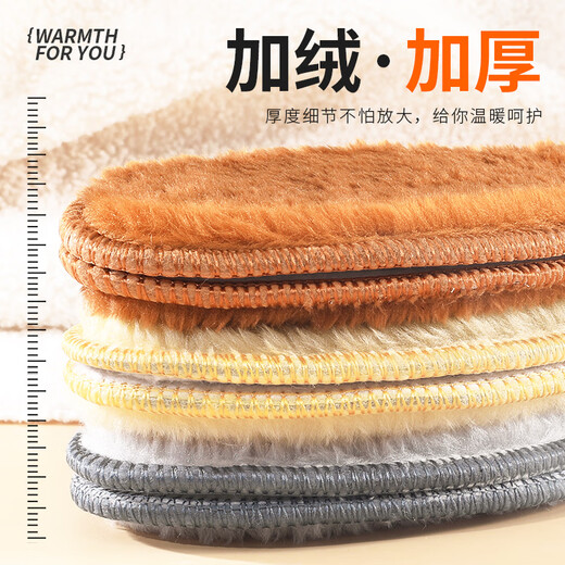 Bonny Shijia imitation wool insoles for women, thickened with velvet, and warm for men, sweat-absorbent, deodorant, breathable, plush, soft-soled, comfortable cotton insoles for winter, thickened plush edge, upgraded version, 6 pairs mixed pack 37