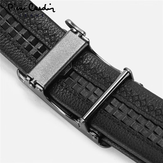 Pierre Cardin Men's Belt, homme véritable cuir de boucle automatique de boucle automatique de boucle intérieure boucle mate d'affaires cadeau d'anniversaire cadeau pour petit ami mari mat