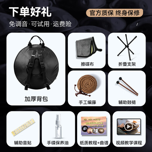 白龙吟Handpan手碟鼓乐器D小调打击乐器入门级初学专业手碟9音10音12音 太阳鸟 12音【专业款】