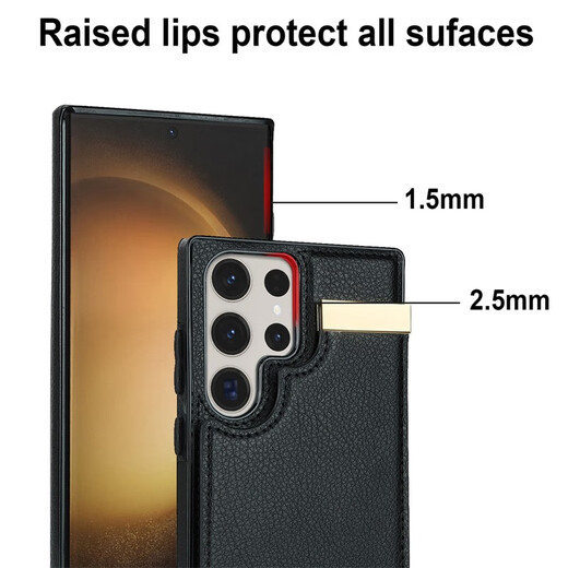 Jinhao is suitable for Samsung s25ultra mobile phone case back card s24/23/22+ wallet button card bag s21FE wallet single bottom note20 protective case full cover organ card black Samsung s23ultra