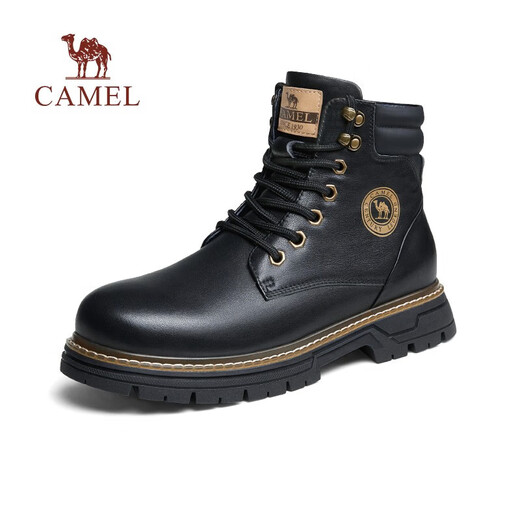 
Camel (CAMEL) 2023 new winter shock absorbing massage bottom wear-resistant anti-slip soft cowhide leather fashionable thick-soled Martin boots LT002 ​​G13W076028 black inner lilac 40