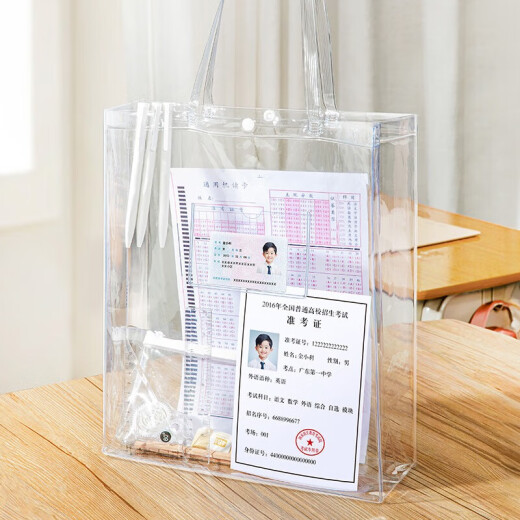 Jindeli Prüfungsbeutel transparente Bag Handtasche Schülern Akten Bag Aufbewahrung Tasche Mittelschule Schreibweichung Untersuchung Speziales Beutel Tutoring Bag Tutoring Bag Grundschule Kunsttasche Hausaufgabenbeutel FB9857