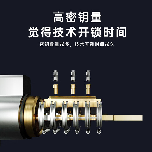 全铜通用家用防盗门入户门进户大门锁芯AB叶片超C级多轨 12045+758个主钥匙 带钥匙