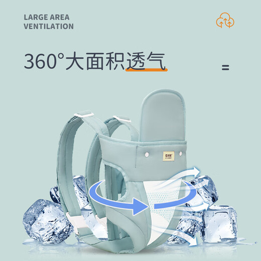 Aiyuanmei (Aiyuanmei) Correa para bebés delantera y trasera de doble uso delantero tradicional recién nacido tradicional que sale durante cuatro temporadas arte de respaldo de bebé simple elegante protección de la cabeza impresa gris estampada impresa impresa