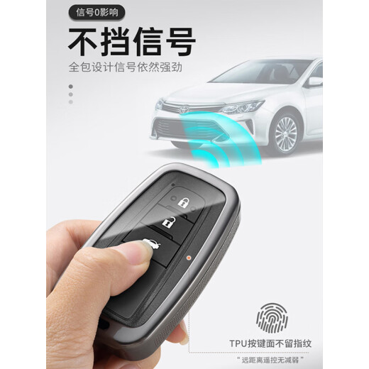 绅创适用于2023新款丰田塞纳钥匙套赛那SIENNA格瑞维亚专用车包壳扣男 C款【枪色灰皮】配皮带扣