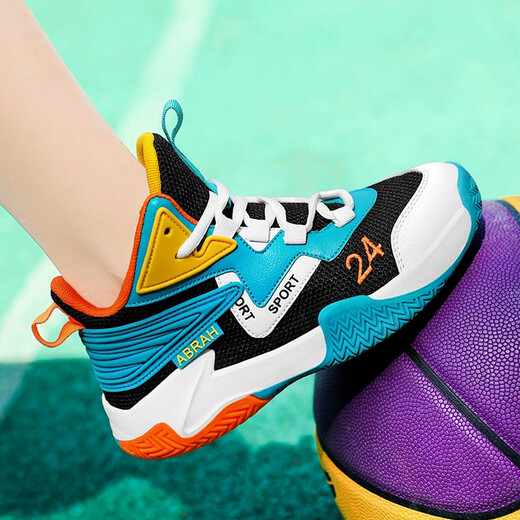 Li-Ning Hot Children's Sports Shoes Boys' Shoes Summer 2026 New Medium and Large Children's Mesh Running Shoes Breathable Boys Basketball Shoes Yue Zi 34