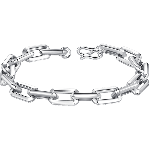 Miss JuJu platinum bracelet for men, thick and elegant pt950 platinum men's simple and cool cross chain bracelet for women, weight 9.16g, length 18cm, thickness about 5mm S buckle