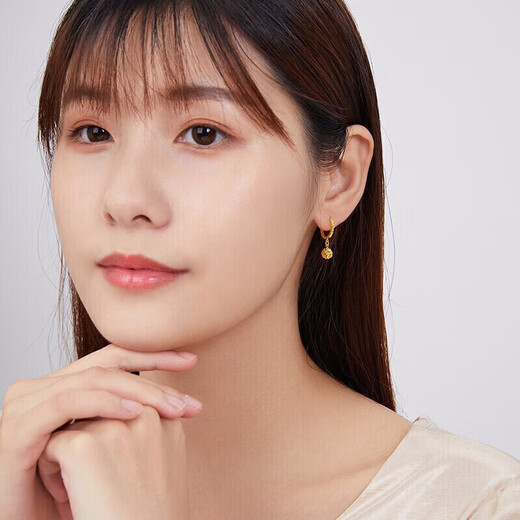 Liuguifu Jewelry Yellow 18K Gold Earrings Hydrangea Fashion Stud Earrings for Women EK0200019