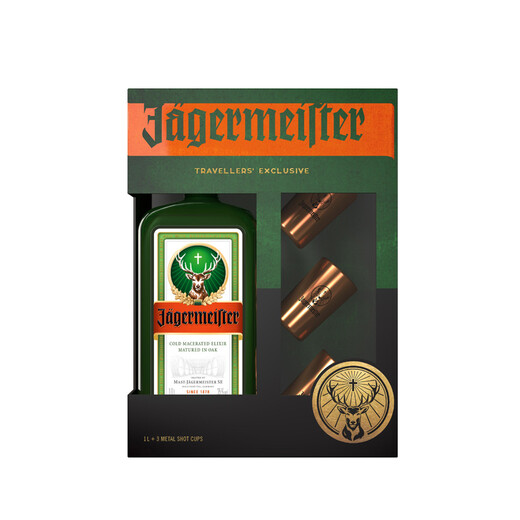 Jagermeister foreign wine Ligu Liqueur Liqueur Prepared wine 1L Bullet Cup Gift Box