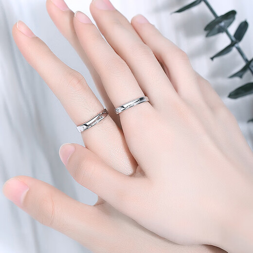 MZMZ platinum ring eternal love pt950 platinum pairing ring for men and women, proposal, birthday and anniversary gift, light luxury model-eternal couple ring