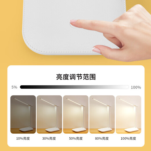 尊霆台灯护眼学习宿舍阅读护眼灯学生专用防蓝光充电插电床头学习灯 大号【充电4800】升级灯头可旋转