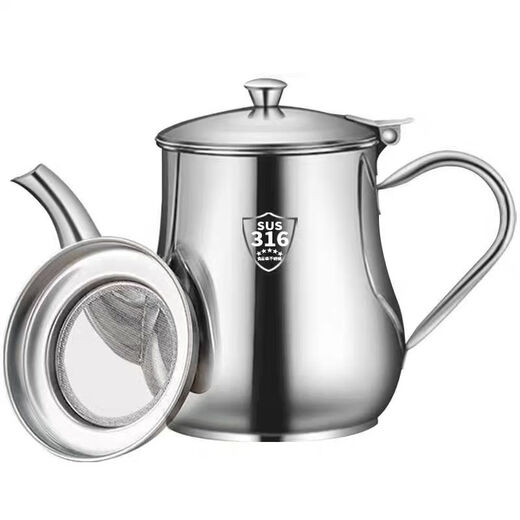 El concepto de concepto inicial Pot 316 El aceite de aceite extra de acero inoxidable para la cocina doméstica con malla de filtro 316 Tank de almacenamiento de aceite de grado de alimento súper grueso [316 + Grado médico antibacteriano es mejor que 304] 1105ml [aproximadamente 2Jin [Jin equivale a 0.5 kg]] Envía malla de filtro + tapa de tiburón + tapa de tapa