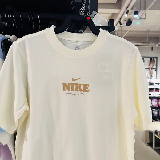 Nike (Nike) Kurzärärmiges T-Shirt-Frauen 2025 Sommer Neue Sportswear-gestrickte, atmungsaktive runde Hals-Oberhäute halbärmelig FJ7714-133 reines Baumwoll HF6180-133 Meter Weiß M.