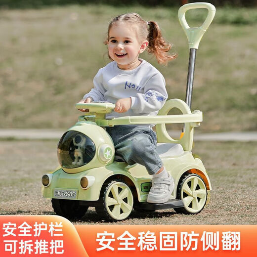 Babypure Shine Children-Elektroauto-Spielzeug Motorrad mit Vierrad Anti-Rolling Baby Balanced Sliding Scooter kann sitzende Erdbeerpulver Elektrische Push-Griff-Lag-Pedal-Musik sein