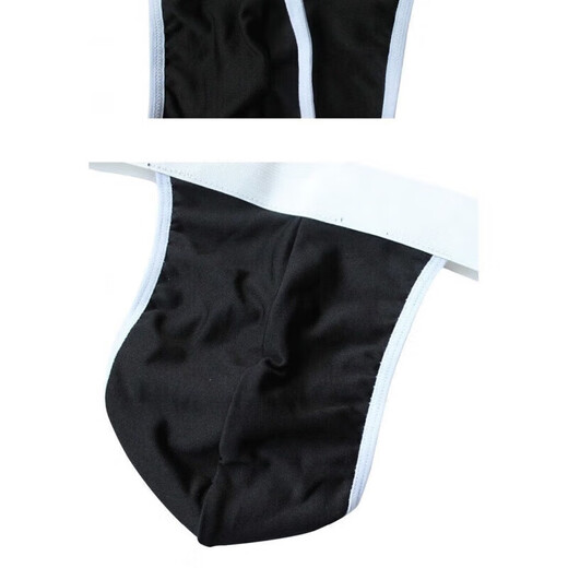 
Sexy underwear male servant jumpsuit men's sexy underwear waiter nightclub gay performance sexy uniform breathable gay small waiter underwear gay adult T-trousers black single size