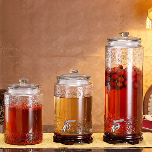 Maxcook Soaking Wine Bottle Soaking Wine Jar Glass Household Brewing Sealed Medicinal Wine Jar 10Jin Jin equals 0.5kg Pack + Wine Lift + Brush MCX783