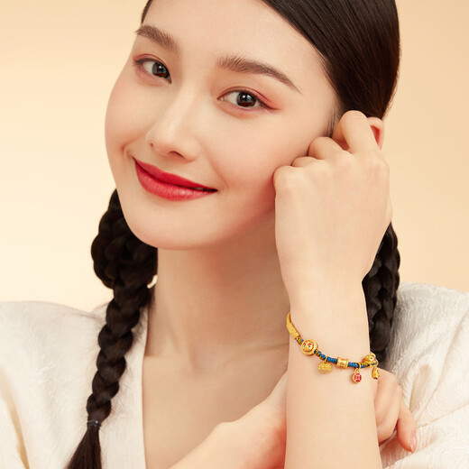 Liufu Schmuck Full Gold Funafu Lion Danz 5d Hart Goldfarbe Handwerk Gold Seilarmband Kette A01TBGB0022 7,88 Gramm (einschließlich Arbeitskosten 3522 Yuan)