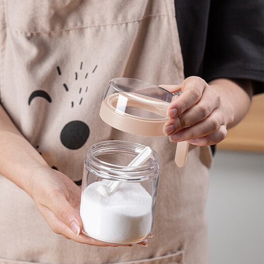 Mengting glass seasoning box seasoning bottle household salt shaker seasoning jar set seasoning box 3-piece set with storage rack