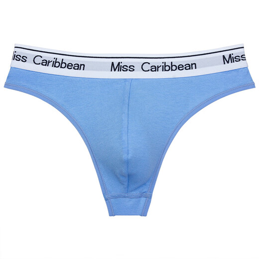 
Mu Fengqing men's pure cotton thong sexy U convex sports underwear letters low waist fitness markless briefs cotton t-line black M