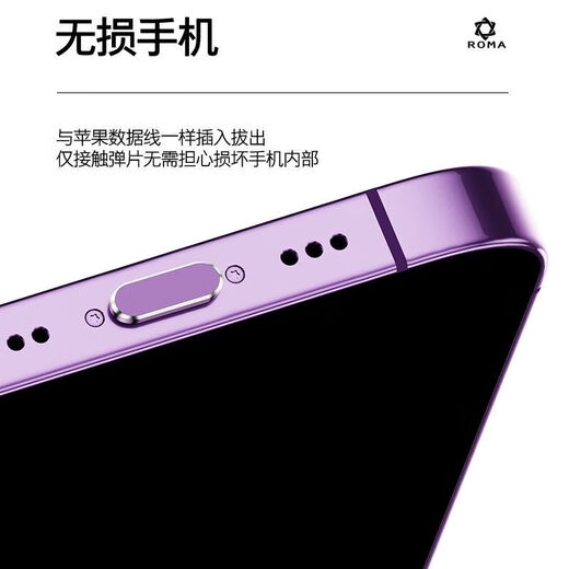 Aoyan Laishini Apple mobile phone tail plug protector 15ProMax dustproof plug iPhone14 charging port power plug 13 numbers black with storage accessories Apple 14/13/12 series-1 set