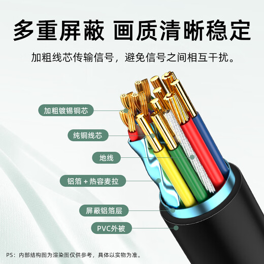 值计HDMI转VGA转换器线 高清视频转接头适配器 笔记本电脑盒子电视显示器投影仪连接线黑色0.2米 Z102A