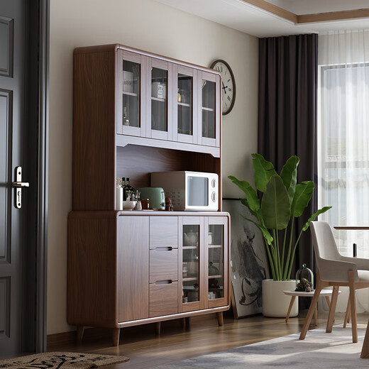 Rayle Chinese Ligne de plateau en bois massif Thé et armoire à vin moderne armoire de rangement de cuisine simple moderne Room de maison contre le mur DJ5012 combinaison 120 * 40 * 200cm
