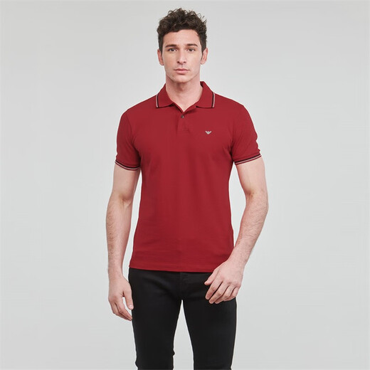 Armani/Armani EAGle Mark Slim la delgada camiseta de manga corta de los hombres 8N1FB4 1Jptz Dark Brown U6195 L