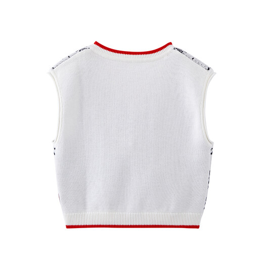 YINGSHI (YEHOO) [Gleicher Stil im Einkaufszentrum] Yingshi Kinderweste Mädchen Baumwollpullover V-Neck Strickweste Retro Style Jahr Frühling Yingshi White Yrbvj12126a 80 cm