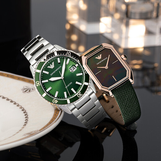 Emporio Armani Watch Ladies Männer europäische und amerikanische Uhren Fashion Casual Vielseitiges Paar Uhren ein Valentinstagsgeburtstagsgeschenk für Freundin AR11338+AR11149