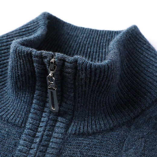 Hengyuanxiang solid color pullover men's autumn clothing new half-high zipper collar sweater men's pure wool sweater casual sweater 152268 medium gray M 170