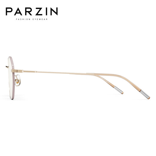 帕森（PARZIN） 防蓝光眼镜男女 轻盈舒适潮搭修颜金属防辐射护目镜 PZ15738B 粉框金边