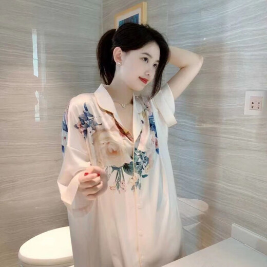 莫代尔睡裙女夏季天睡衣丝椆性感2024年新款冰丝纯欲风凉感大码家居服 719橘色猫咪 XL 【120-140斤】