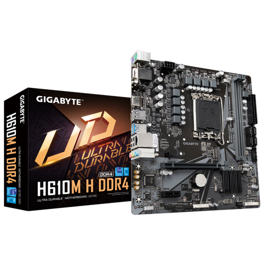 Gigabyte H610M H DDR4 La placa base admite la 12ª generación 13a generación Conjunto de CPU Placa base + Memoria de 32 GB + 1 TB Disco duro de estado sólido 12a generación I3-12100 Gráficos integrados 4 núcleos Base 3.3