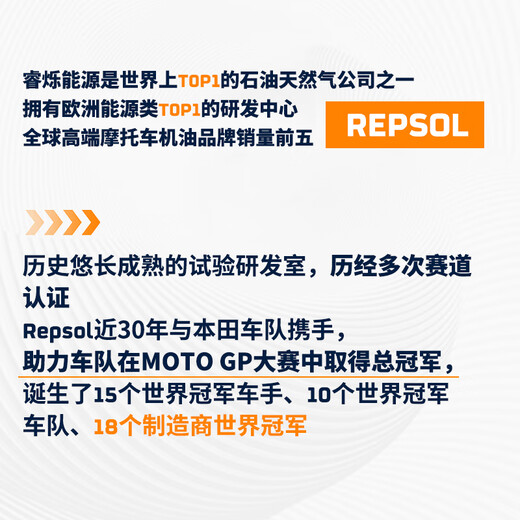 REPSOL Ruishuo Weishuang Thor Motor Oil Track Grade Fully Synthetic Motorcycle Oil Lubricant SN 10W-50 1L