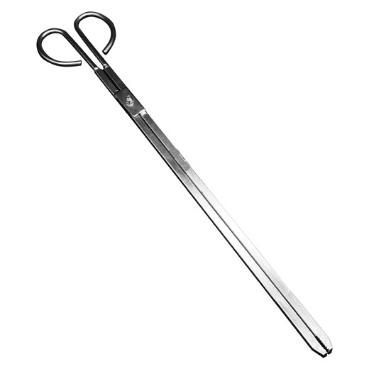 Stainless steel fire tongs long handle flat head garbage tongs garbage tongs pickup handmade iron tongs barbecue charcoal tongs garbage tongs stainless steel fire tongs 70 cm square card