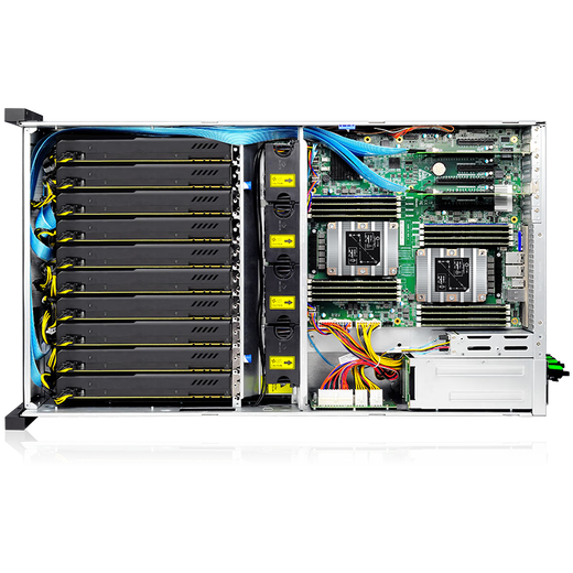 楚霏 至强3代  8卡RTX4090深度学习GPU服务器 八路H100/A6000显卡671b DeepSeek人工智能工作站主机 128G内存+Tesla H100 80G*4 双路8352S 64