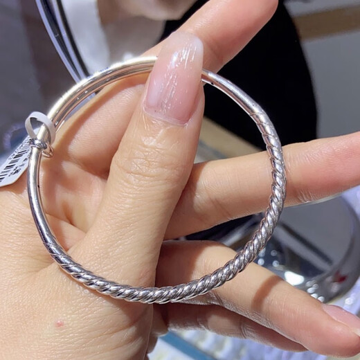 Kaibaolou PT950 platinum bracelet for women, twist rope push-pull platinum bracelet for women, PT999 customizable adjustable New Year gift 28.88g, supports inspection, comes with certificate, and you will get three for a fake one