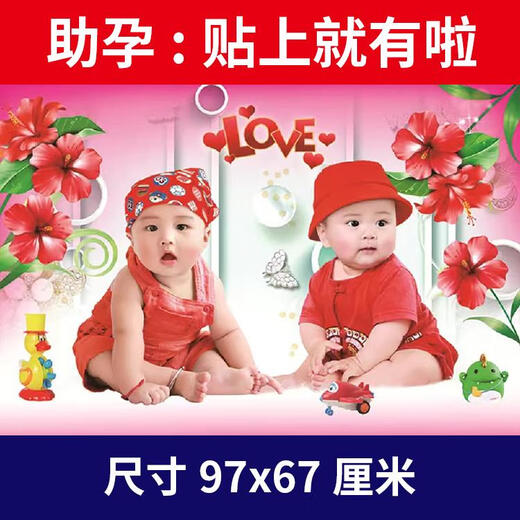 宝宝海报胎教海报墙贴玄学怀孕孕妇儿童画报求子金童玉女助孕贴画 女宝B14697x67厘米