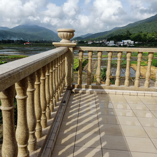Kangxinya light luxury high-end stone vase column balcony railing Roman column granite guardrail marble floor gold hemp railing height 96cm per meter