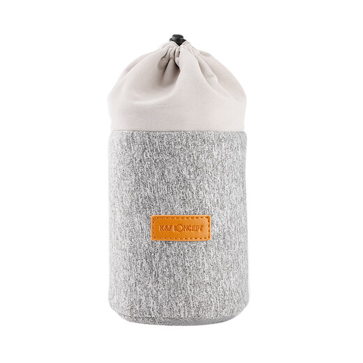 Zhuoer K&F Concept Lens Bag SLR Lens Storage Bag Outdoor Portable Micro Lens Storage Bag Liner Bag Lens Bag Tube Suitable for Canon Nikon Sony Gray