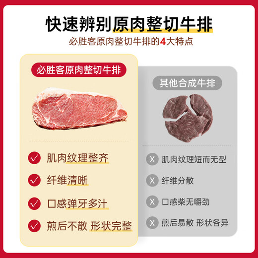 Pizza Hut Premium Whole-Cut Ribeye Steak 900g 5er-Packung Steak Raw BBQ Beef Gifts