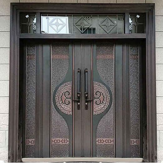 维诺亚别墅进户大门农村双开门仿门乡村自建房防盗入户大门 款式一 定制入户大门 给尺寸定做哦