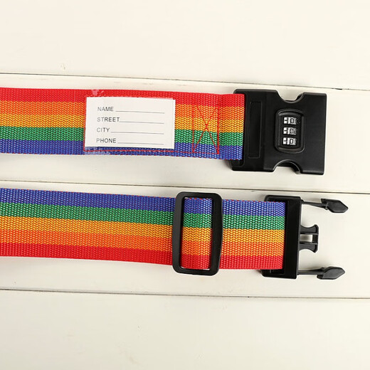 
Caijun's suitcase straps and luggage cross-packing straps Travel password lock luggage straps and fixed straps Caijun Cross Rainbow has passwords