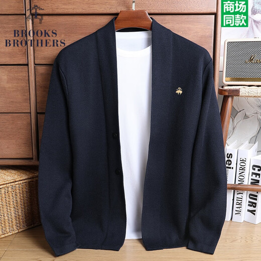 Booker Brothers BROTHERS wool cardigan men's jacket loose knitted V-neck sweater youth top shallow coffee XL code [recommended 140-155 Jin [Jin equals 0.5 kg]]