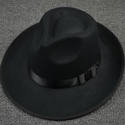 达趣梦礼帽时尚舞台许文强上海滩杰克逊英伦百搭迈克爵士帽尔男士帽子男 黑色封面款 款56-58cm