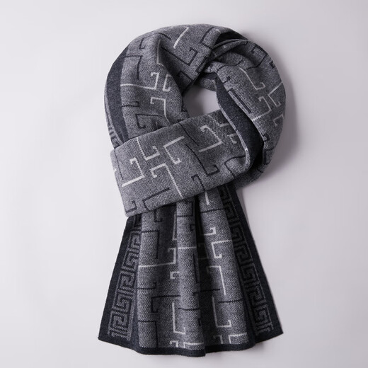 1436 Erdos Ordos City Couple Cashmere Scarf Automne et hiver Nouvelle mode Cachemire chaud Sicure cadeau en tricot et gris foncé