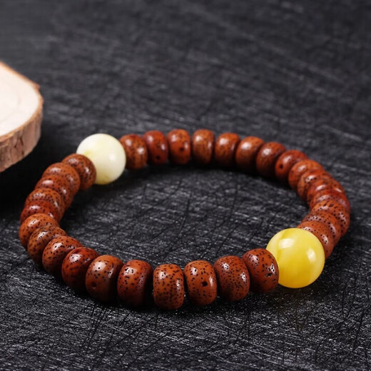 Goldsmith Lee beeswax single bead round bead natural diamond star moon bodhi accessory Buddha bead bracelet with loose bead bracelet for men and women white floating flower round bead single 14MM