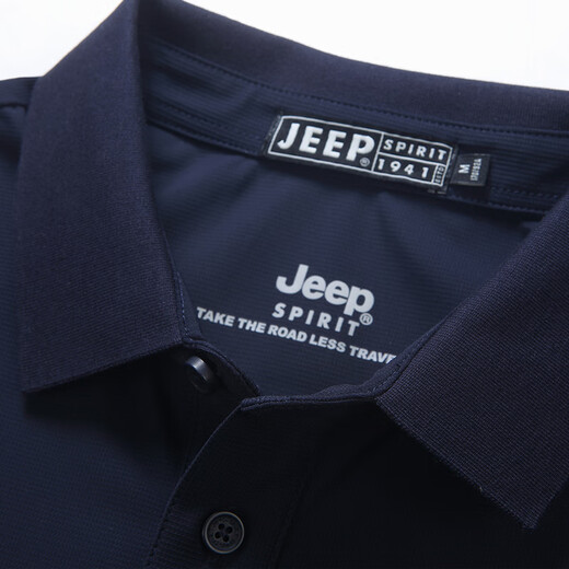 Jeep Spirit Jeep Casual Short Sleeve T-Shirt Herren Polo Revers Eisdraht-Stretchgeschäft Halbschlärm Dünne T-Shirt Top 1301 Royal Blue M.